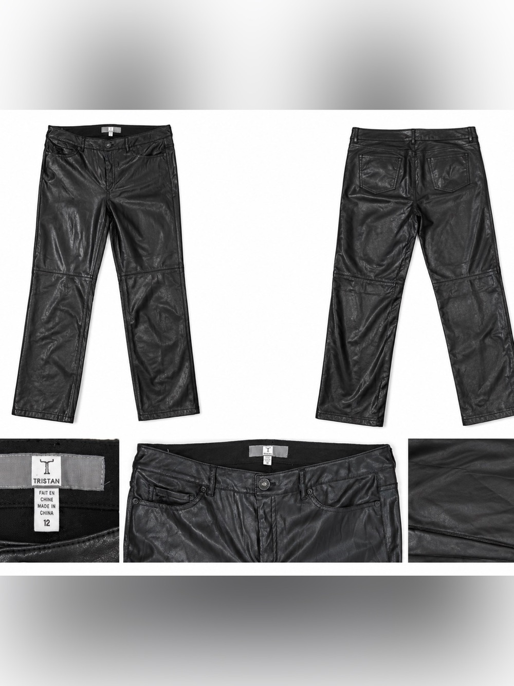 Tristan Faux Leather  Pants Size 12 Black
